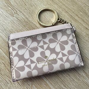 Kate Spade Beige Floral Keychain Card Holder